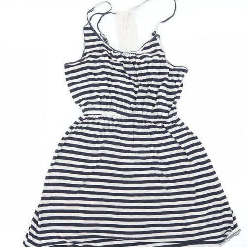 NEXT Womens White Striped  A-Line  Size 8