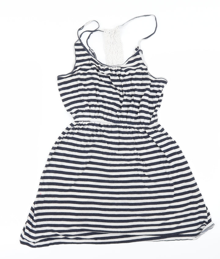 NEXT Womens White Striped A-Line Size 8