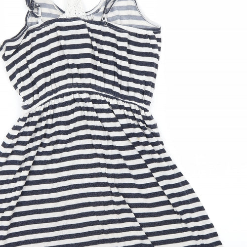 NEXT Womens White Striped  A-Line  Size 8