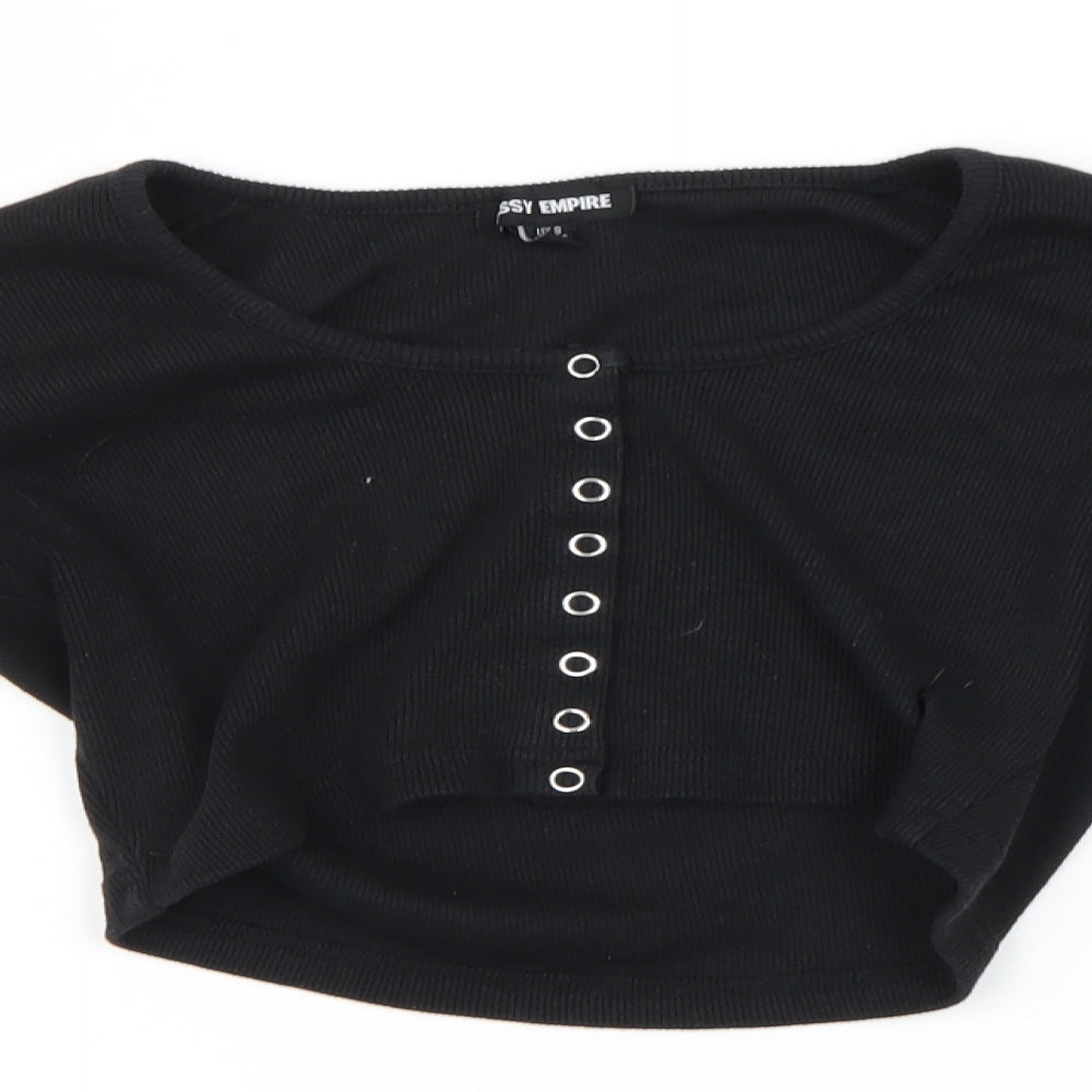Missy Empire  Womens Black   Cropped T-Shirt Size 10