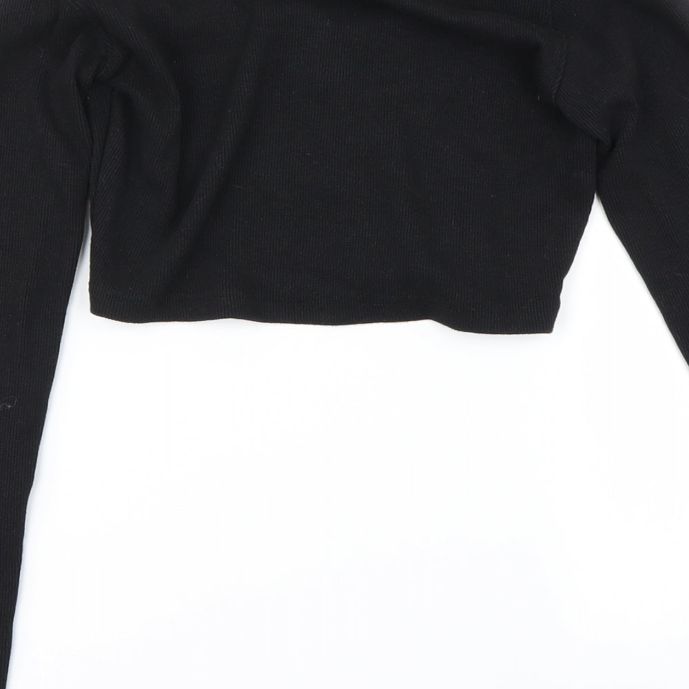 Missy Empire  Womens Black   Cropped T-Shirt Size 10