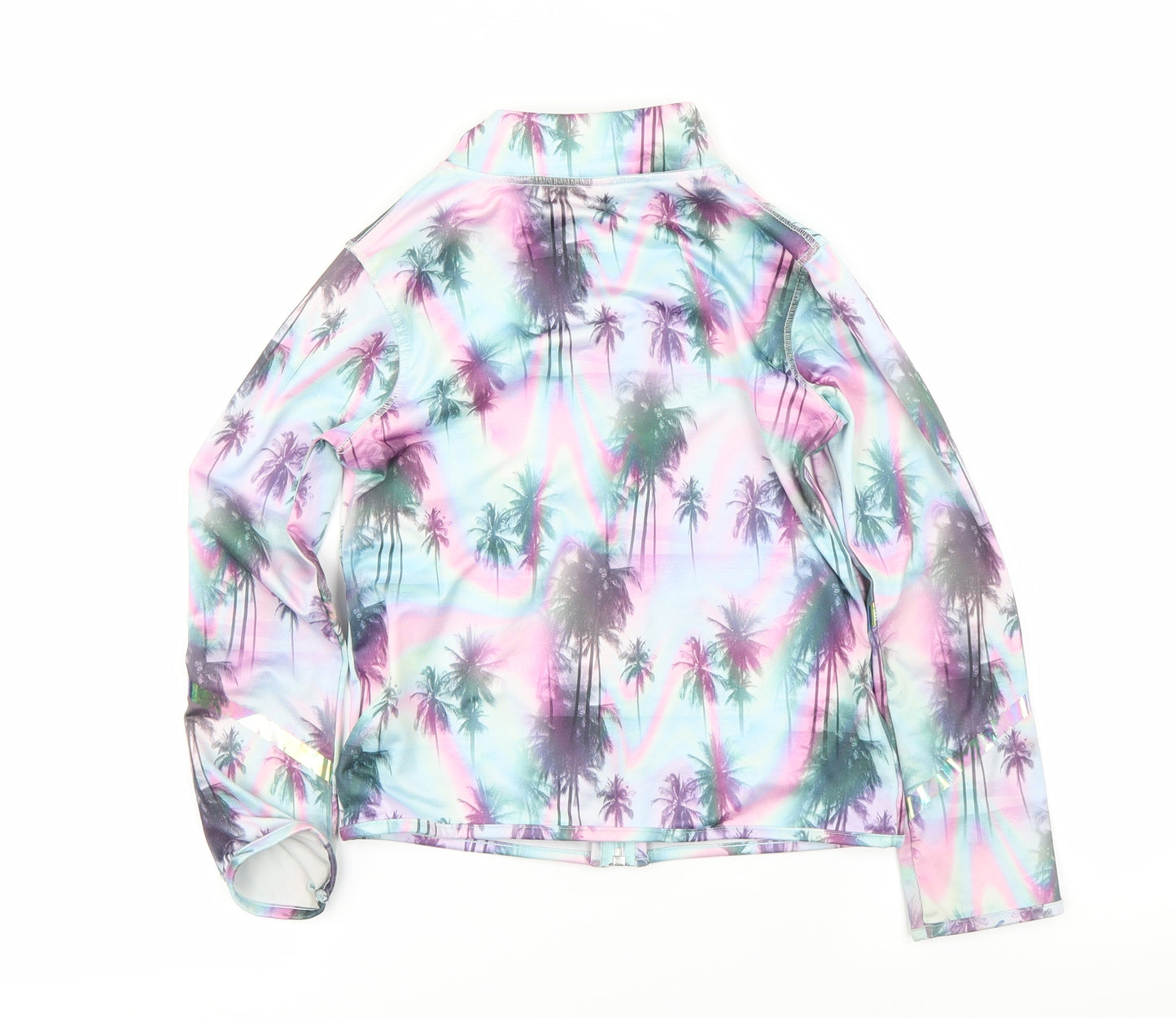 NEXT Girls Purple Floral  Henley Jumper Size 8 Years