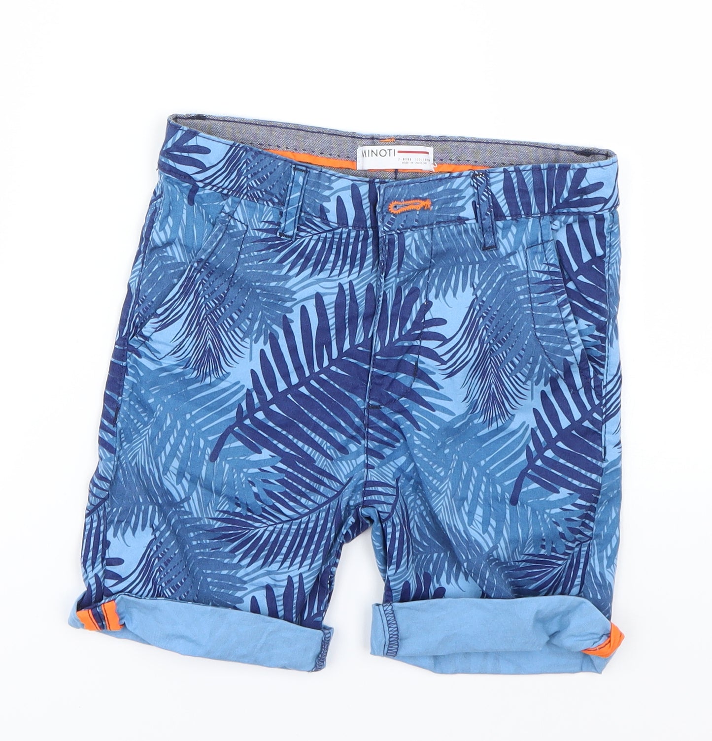 Minoti Boys Blue Floral  Chino Shorts Size 7 Years