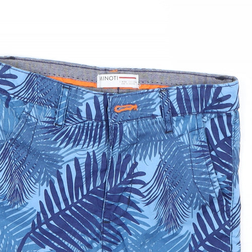 Minoti Boys Blue Floral  Chino Shorts Size 7 Years