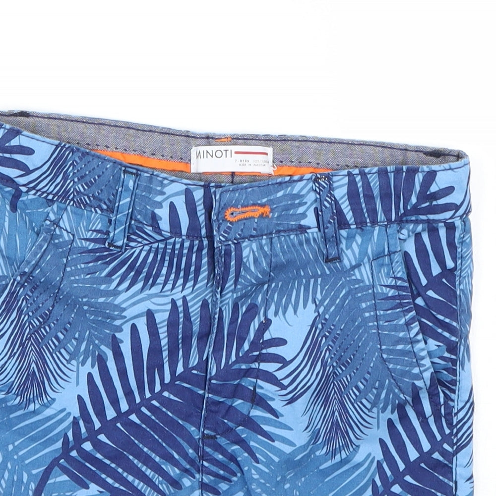 Minoti Boys Blue Floral  Chino Shorts Size 7 Years