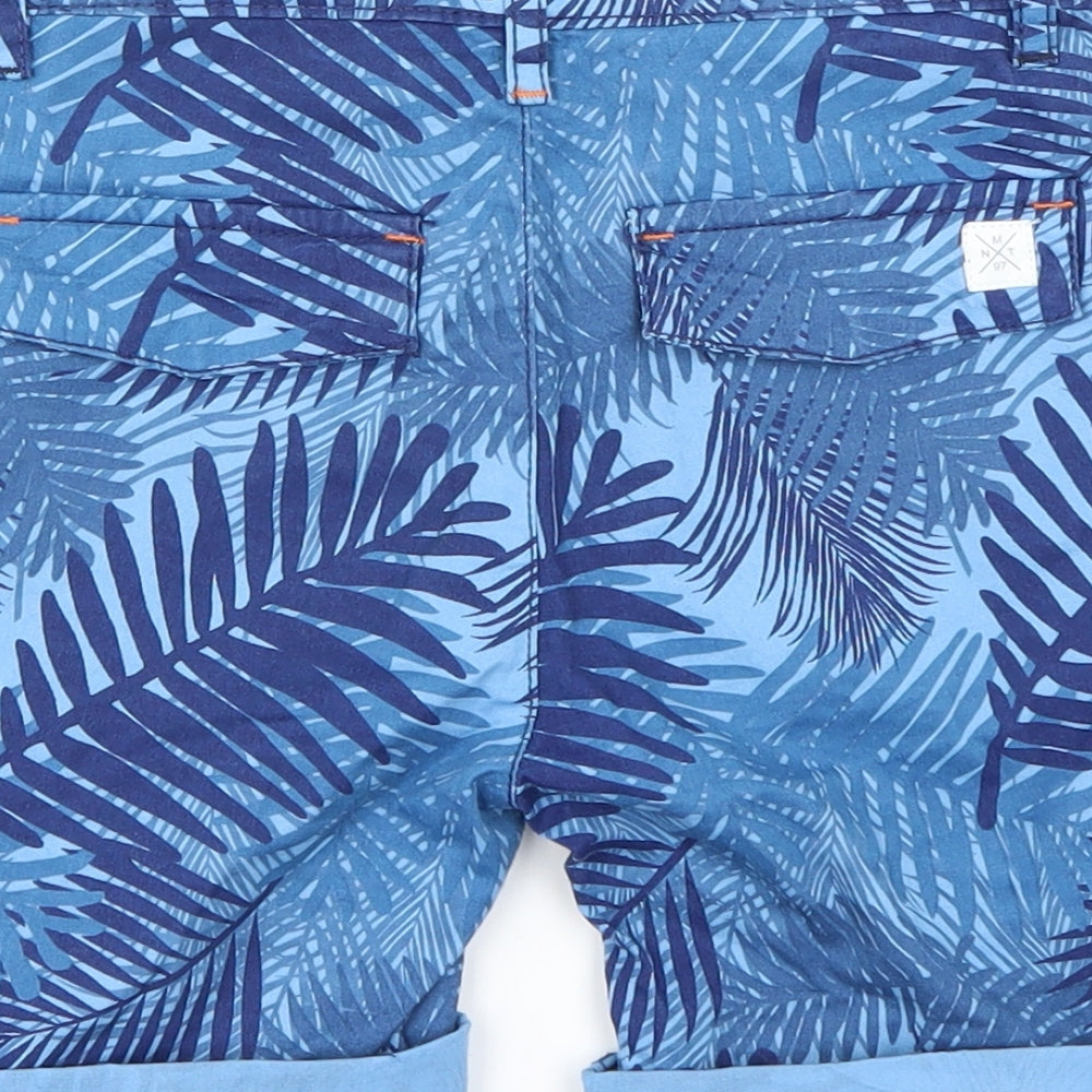 Minoti Boys Blue Floral  Chino Shorts Size 7 Years