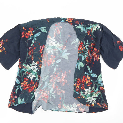NEXT Girls Grey Floral  Basic Blouse Size 7 Years