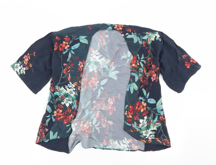 NEXT Girls Grey Floral Basic Blouse Size 7 Years