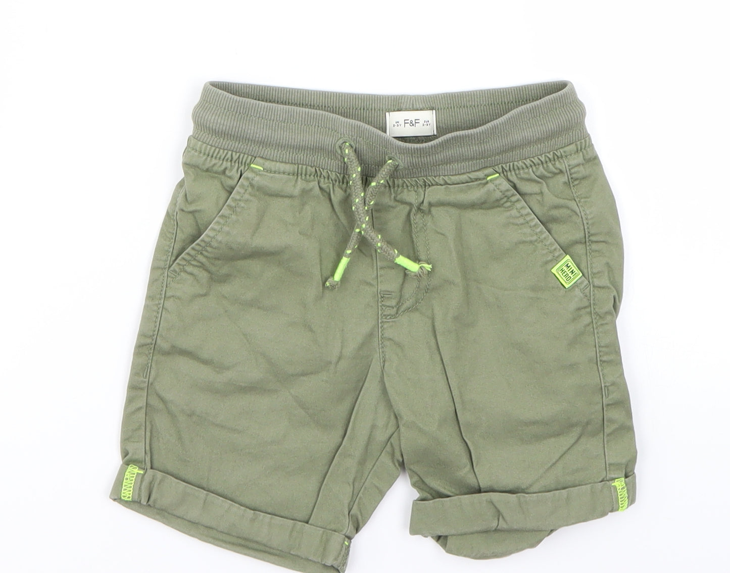 F&F Boys Green    Shorts Size 2-3 Years