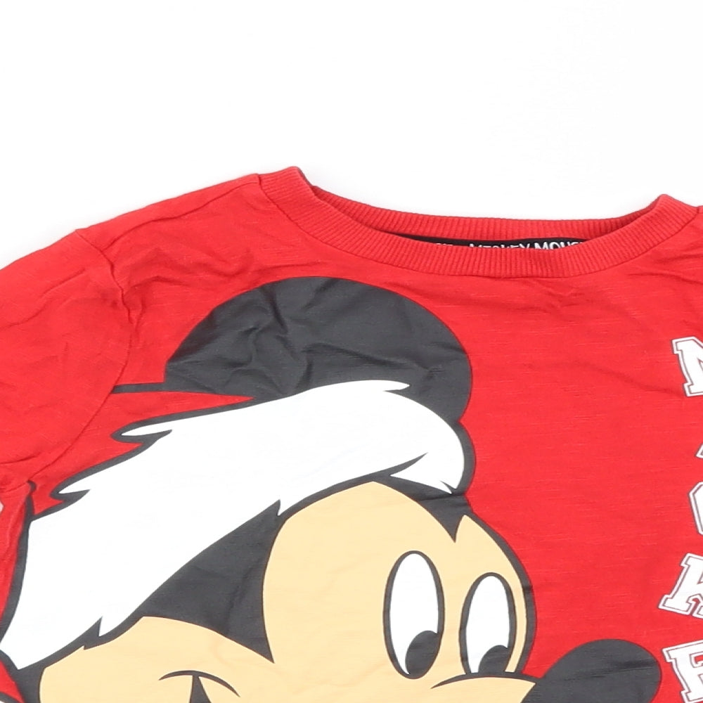Disney Girls Red   Basic T-Shirt Size 3-4 Years