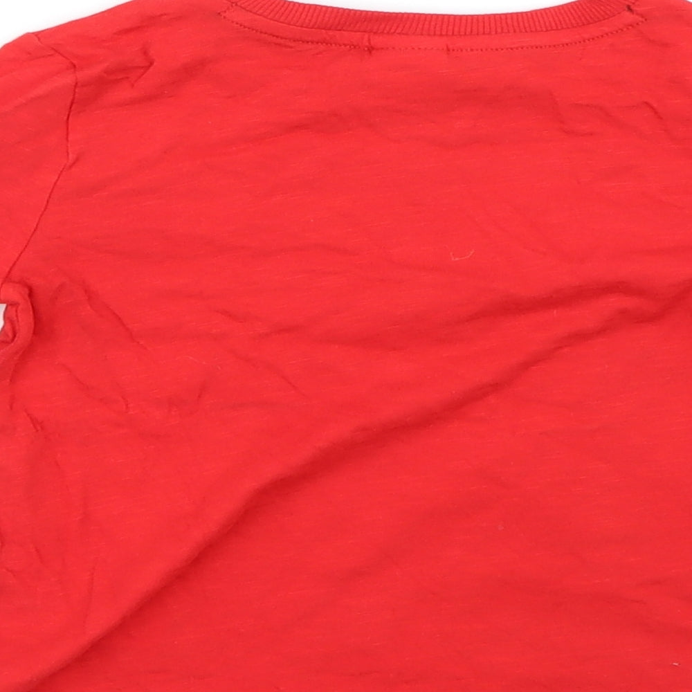 Disney Girls Red   Basic T-Shirt Size 3-4 Years