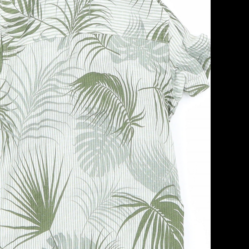 Preworn Boys Green Floral  Basic T-Shirt Size 2-3 Years
