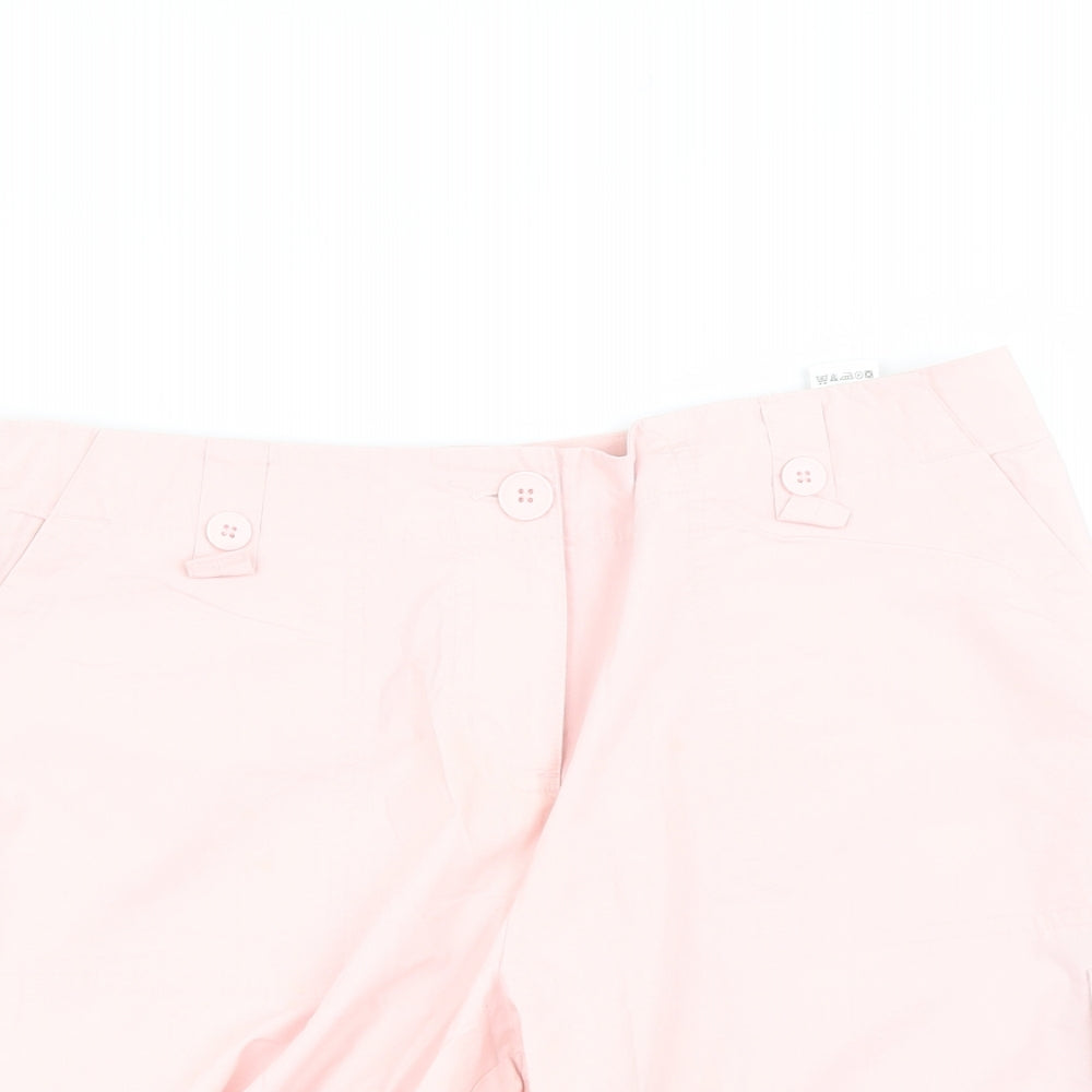 Marks and Spencer Womens Pink   Chino Shorts Size 16
