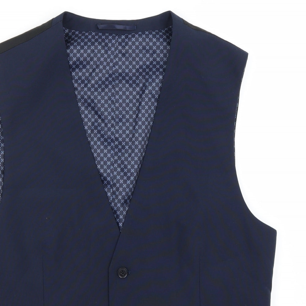 Preworn Mens Blue   Jacket Suit Waistcoat Size 42