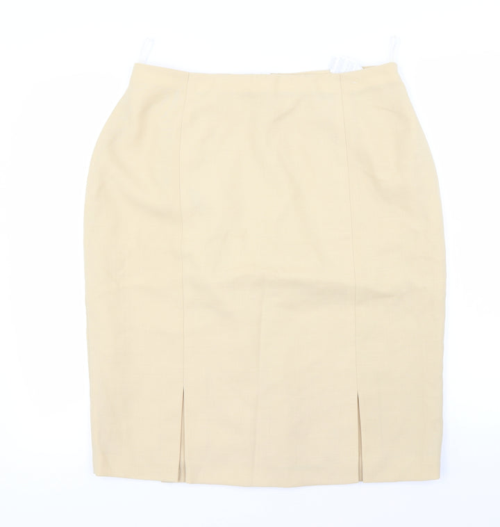 Preworn Womens Yellow   A-Line Skirt Size 32 in
