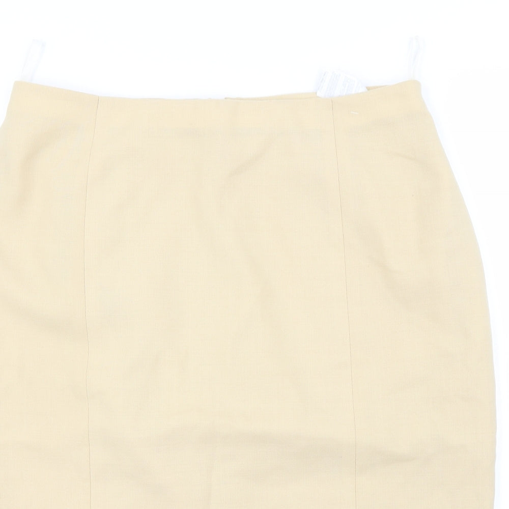 Preworn Womens Yellow   A-Line Skirt Size 32 in