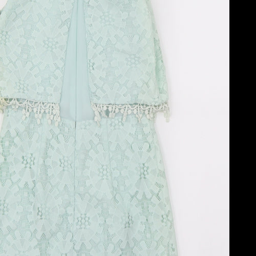 Topshop Womens Green Fair Isle  A-Line  Size 8