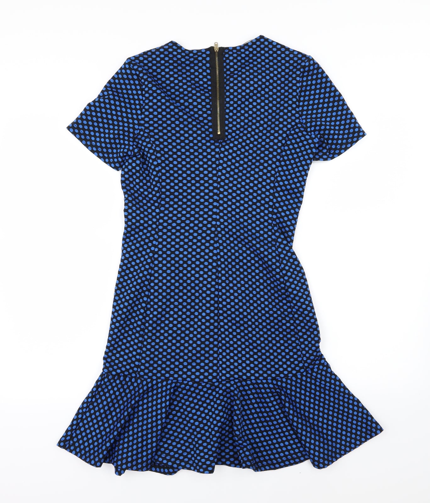 George Womens Blue Polka Dot  A-Line  Size 8