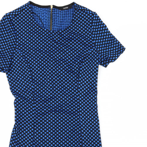 George Womens Blue Polka Dot  A-Line  Size 8