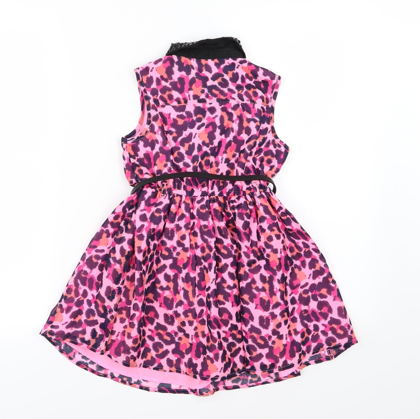 George Girls Pink Animal Print Chiffon Skater Dress  Size 4-5 Years