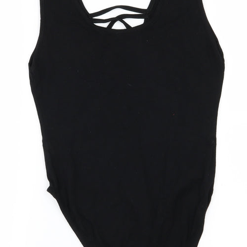 Boohoo Womens Black  Jersey Basic T-Shirt Size 10  - Body Suit