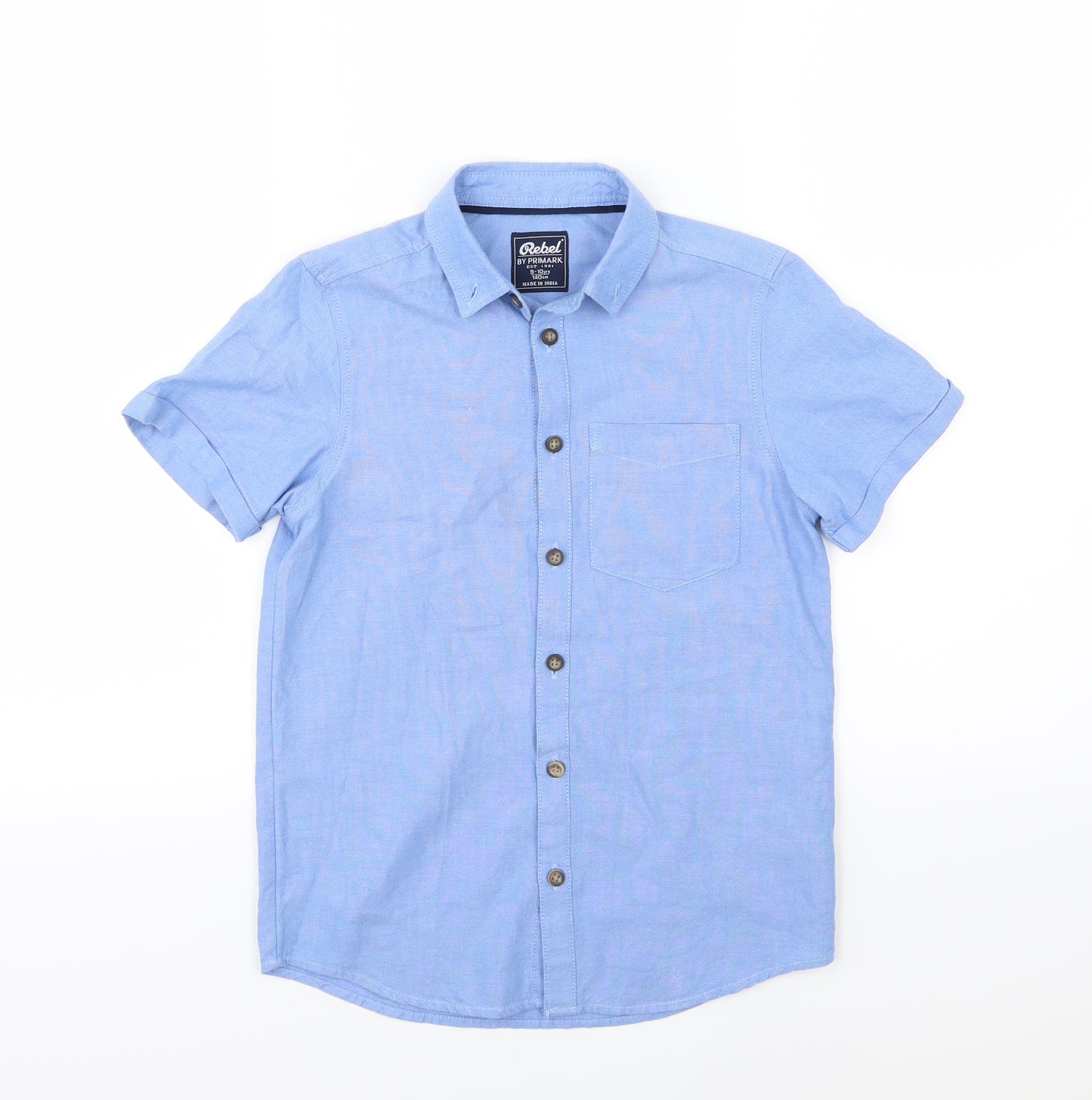 Primark Boys Blue  Woven Basic Button-Up Size 9-10 Years
