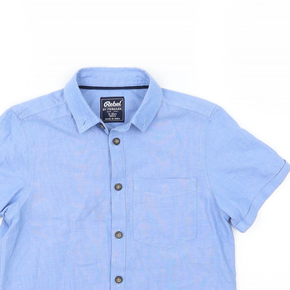 Primark Boys Blue  Woven Basic Button-Up Size 9-10 Years