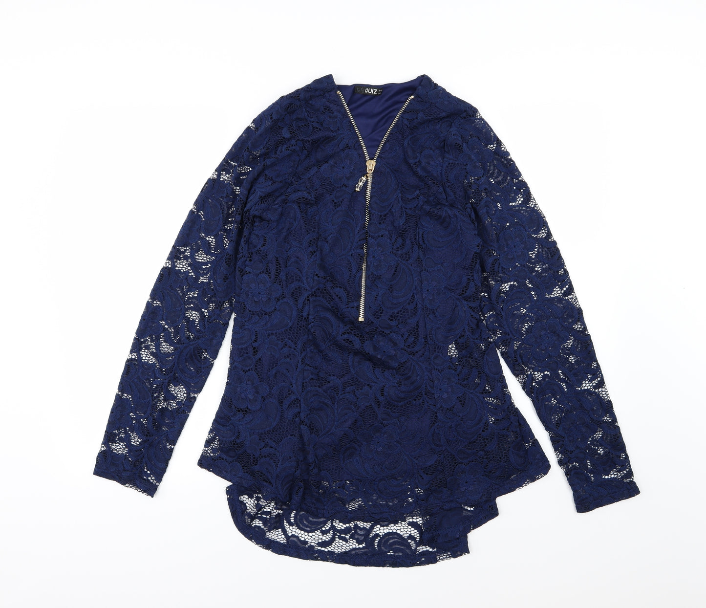 Quiz Womens Blue Floral  Basic Blouse Size 14