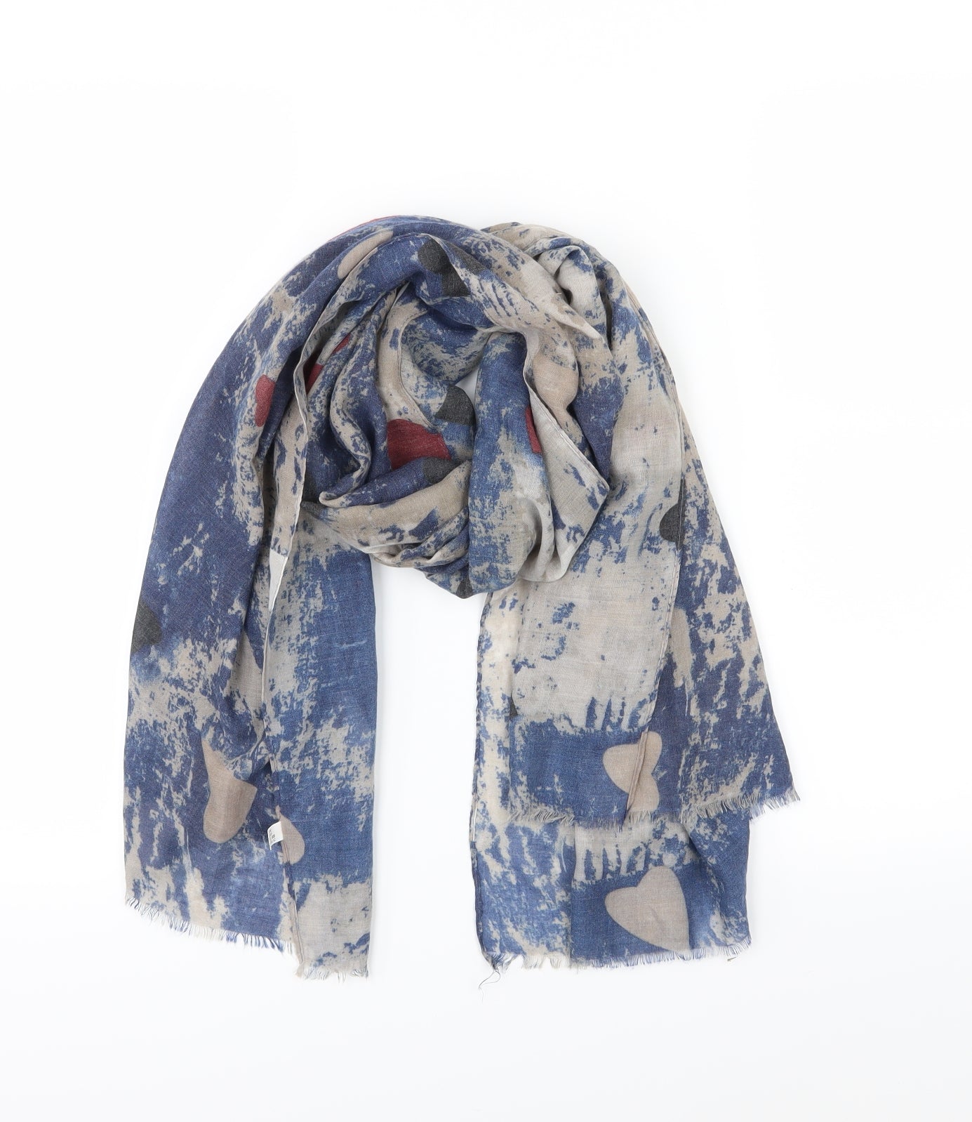 Preworn Womens Blue    Scarf   - Heart print