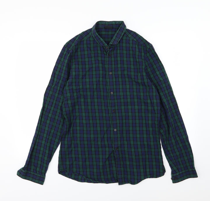 ASOS Mens Blue Striped Button-Up Size M