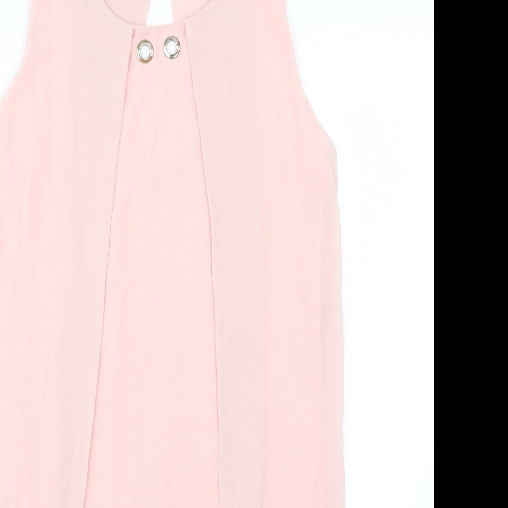 Quiz Womens Pink  Chiffon Slip Dress  Size L