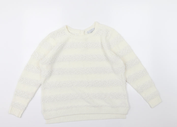 Red Herring Womens Ivory Striped Knit Pullover Jumper Size 18