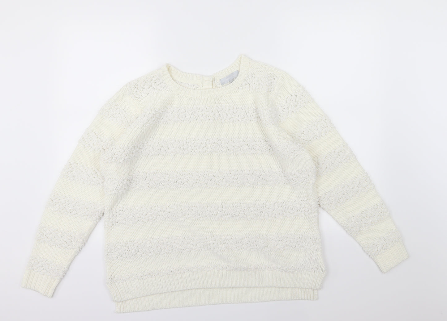 Red Herring Womens Ivory Striped Knit Pullover Jumper Size 18