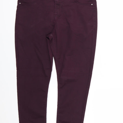 Dorothy Perkins Womens Purple  Denim Skinny Jeans Size 16 L27 in