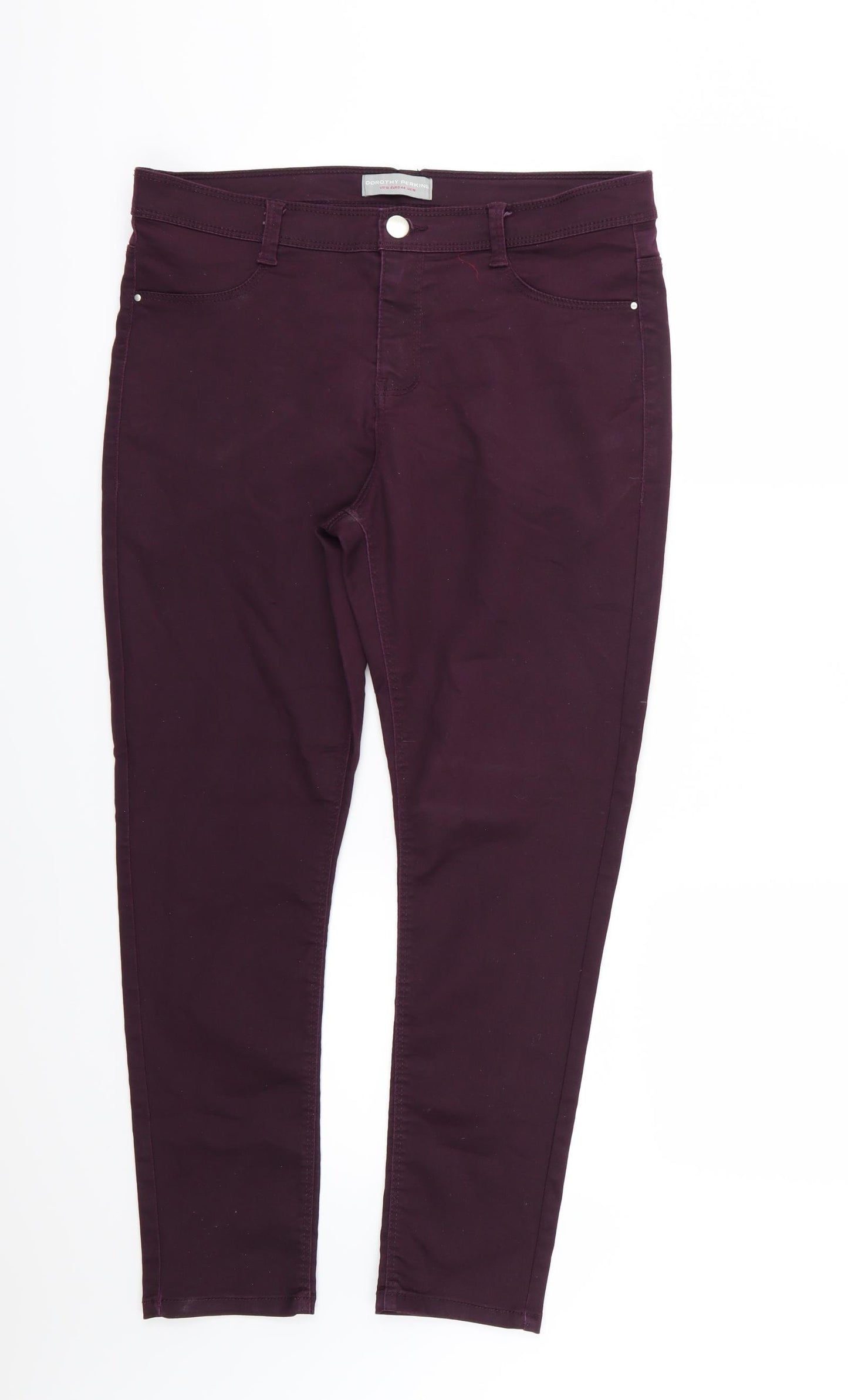 Dorothy Perkins Womens Purple  Denim Skinny Jeans Size 16 L27 in