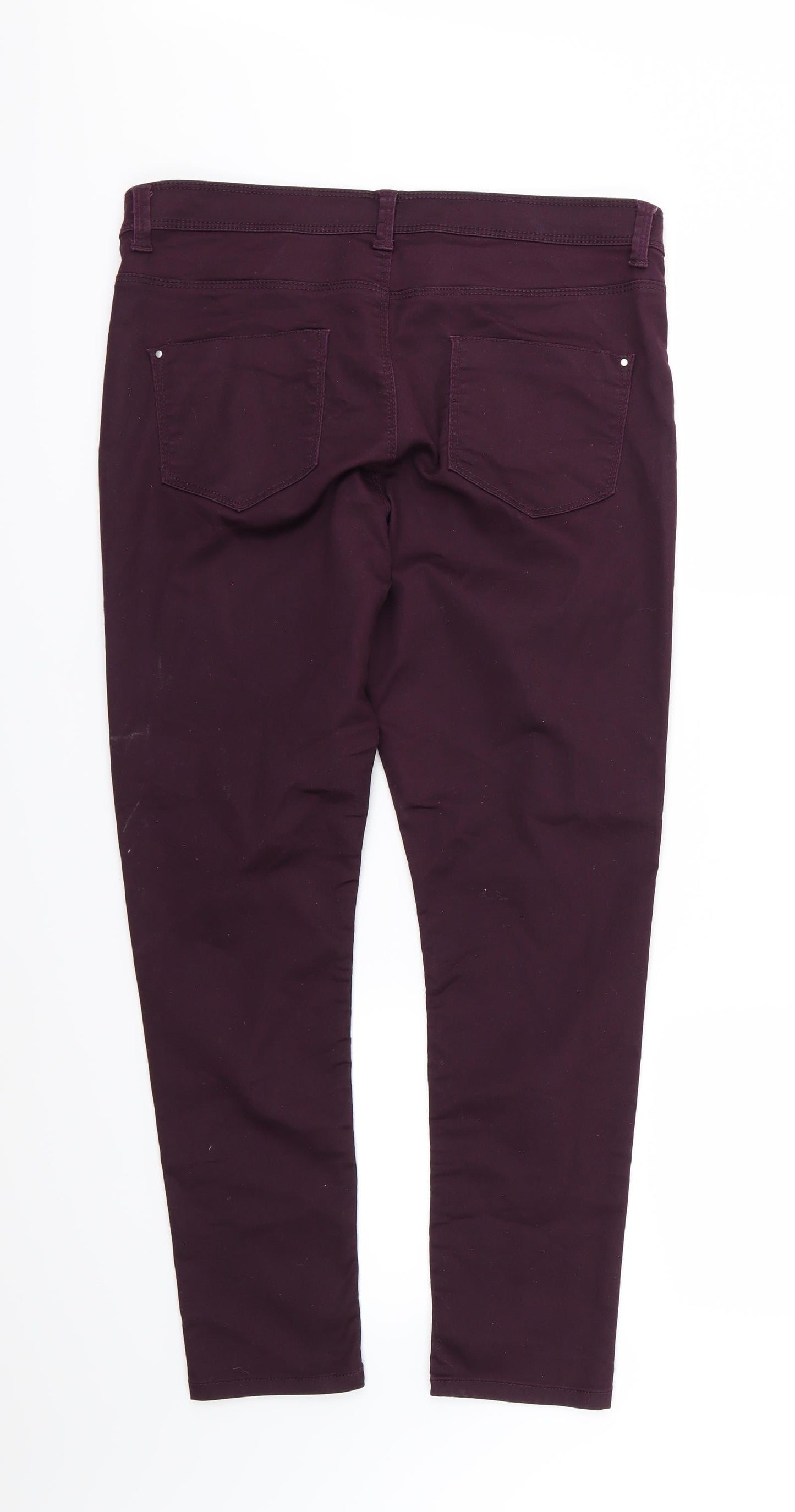 Dorothy Perkins Womens Purple  Denim Skinny Jeans Size 16 L27 in