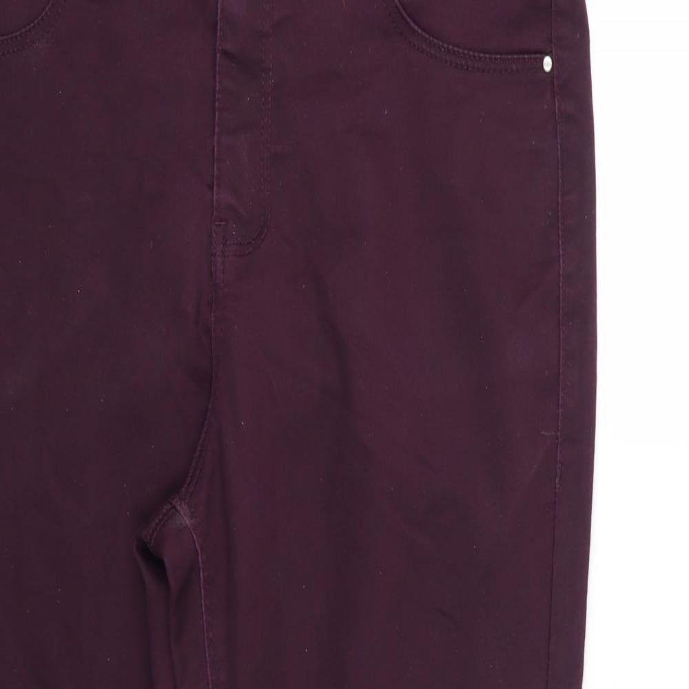 Dorothy Perkins Womens Purple  Denim Skinny Jeans Size 16 L27 in