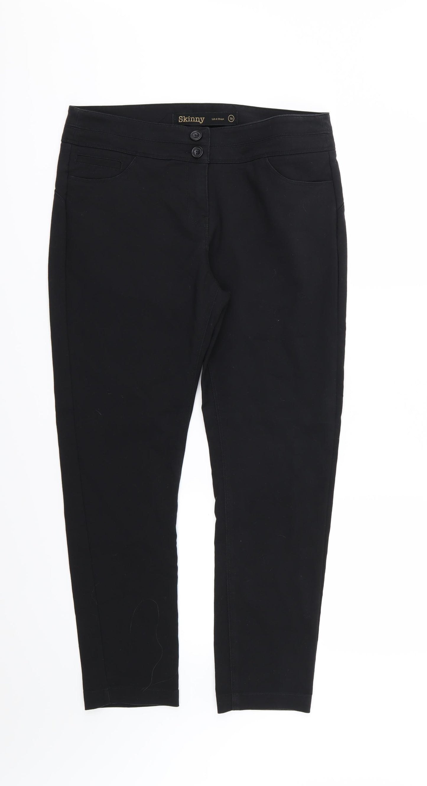 NEXT Womens Black  Denim Skinny Jeans Size 16 L27 in