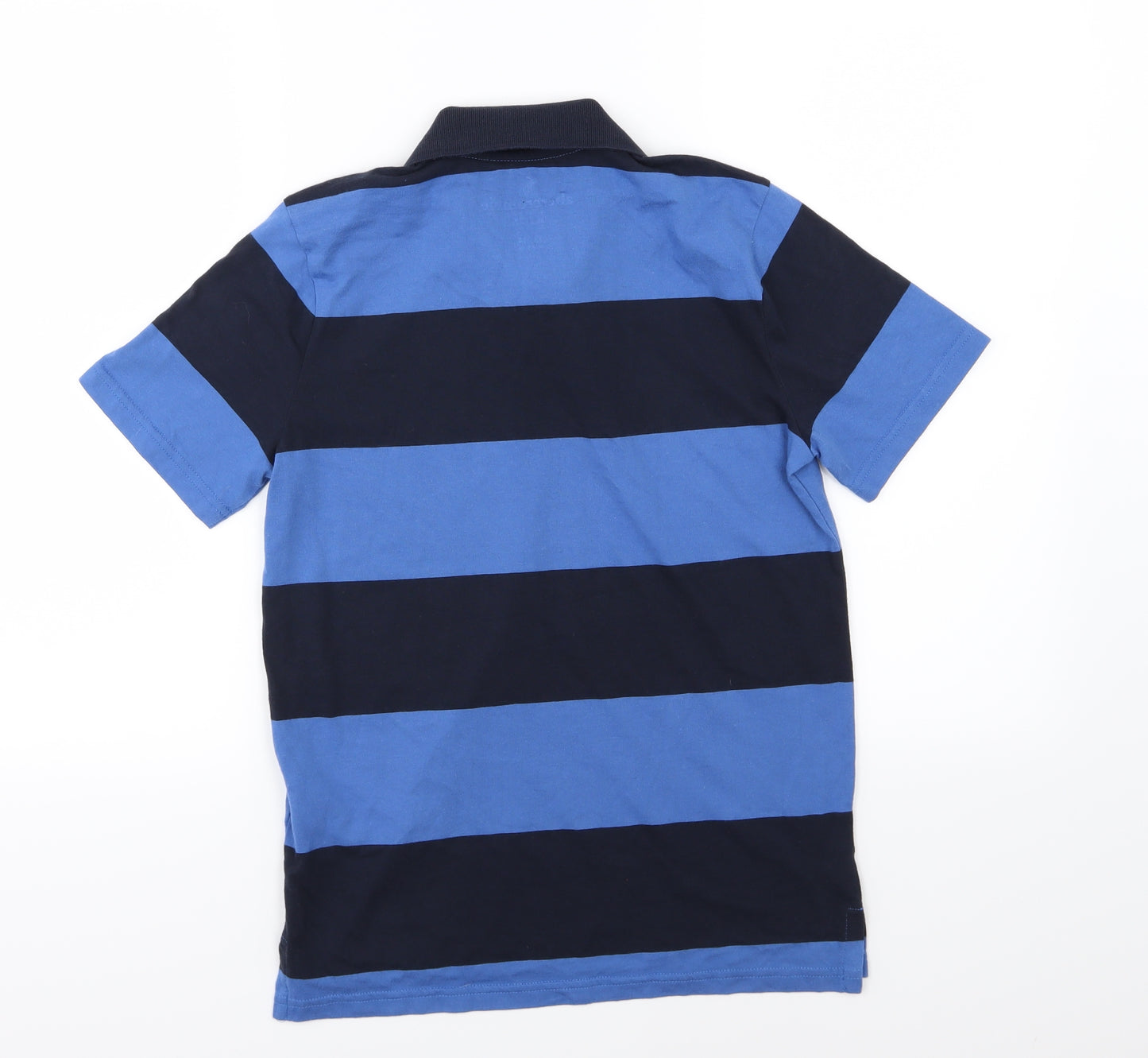 abercrombie kids Boys Blue Striped Jersey Basic Polo Size 13-14 Years