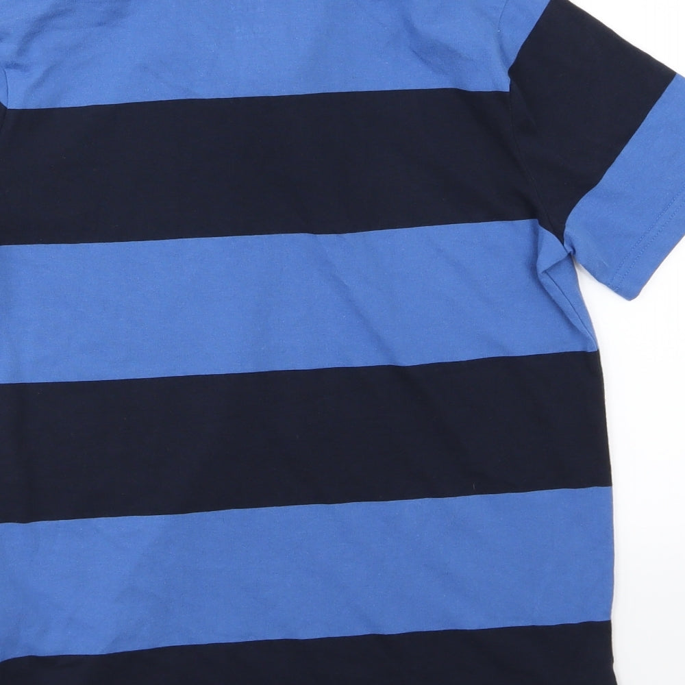 abercrombie kids Boys Blue Striped Jersey Basic Polo Size 13-14 Years