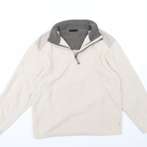 Cedar Wood State Mens Beige  Fleece Jacket  Size M