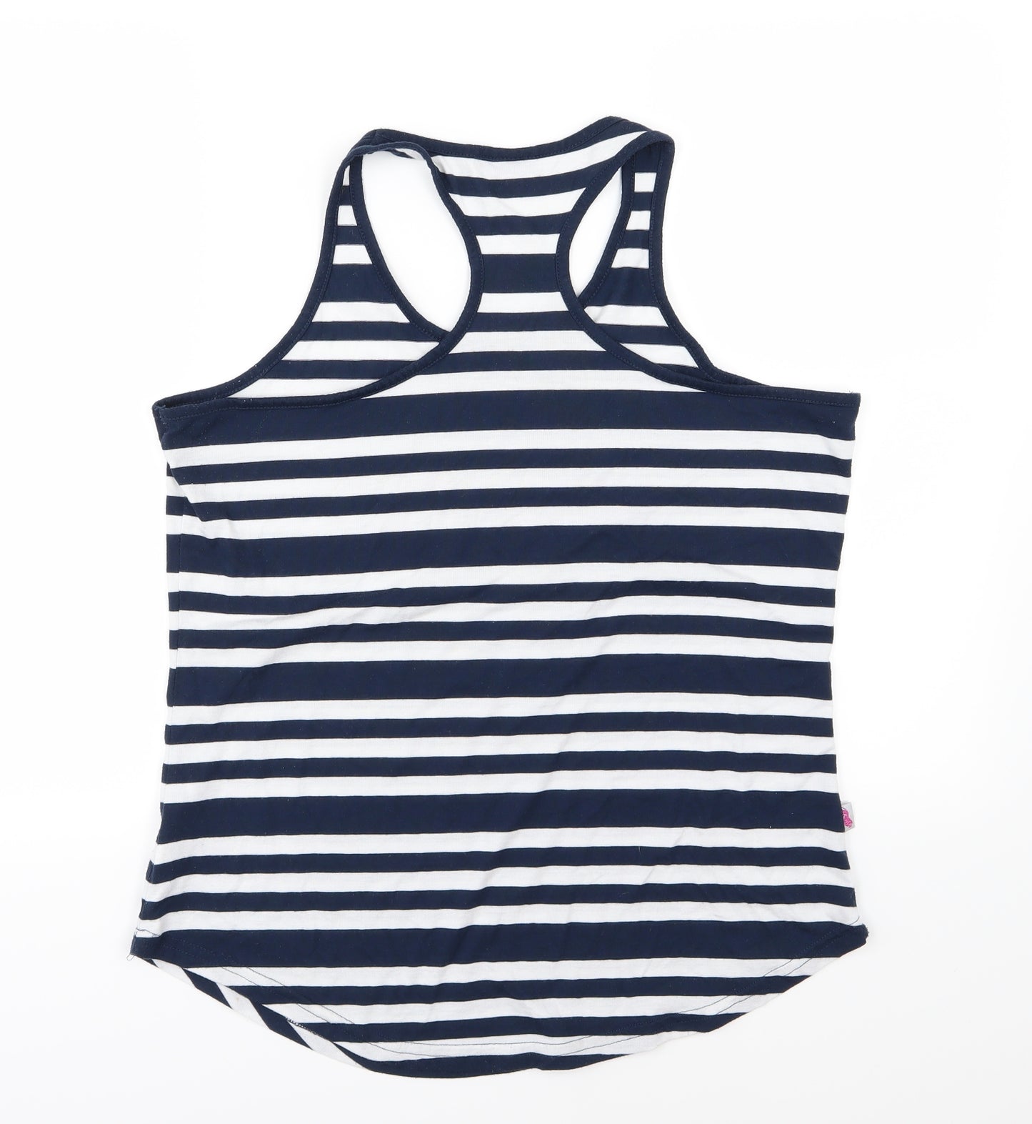Lonsdale Womens Blue Striped Jersey Basic Tank Size 18