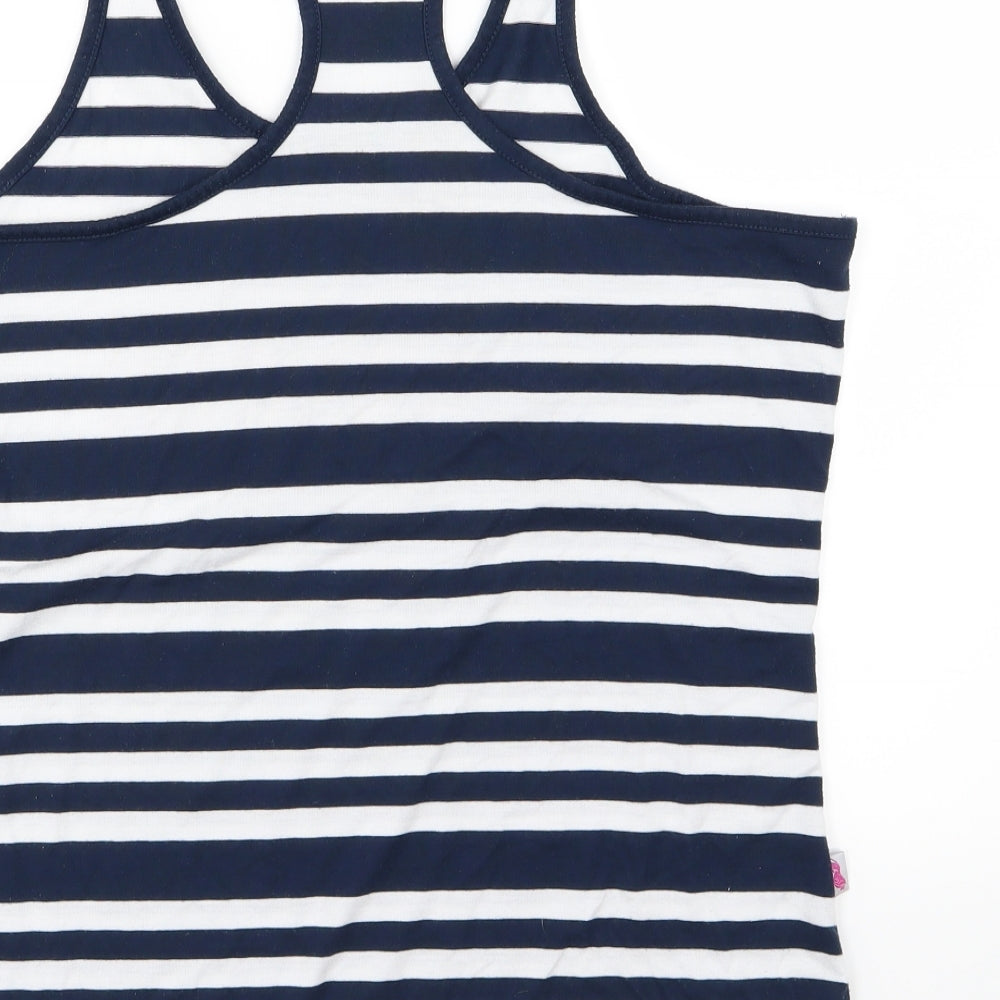Lonsdale Womens Blue Striped Jersey Basic Tank Size 18