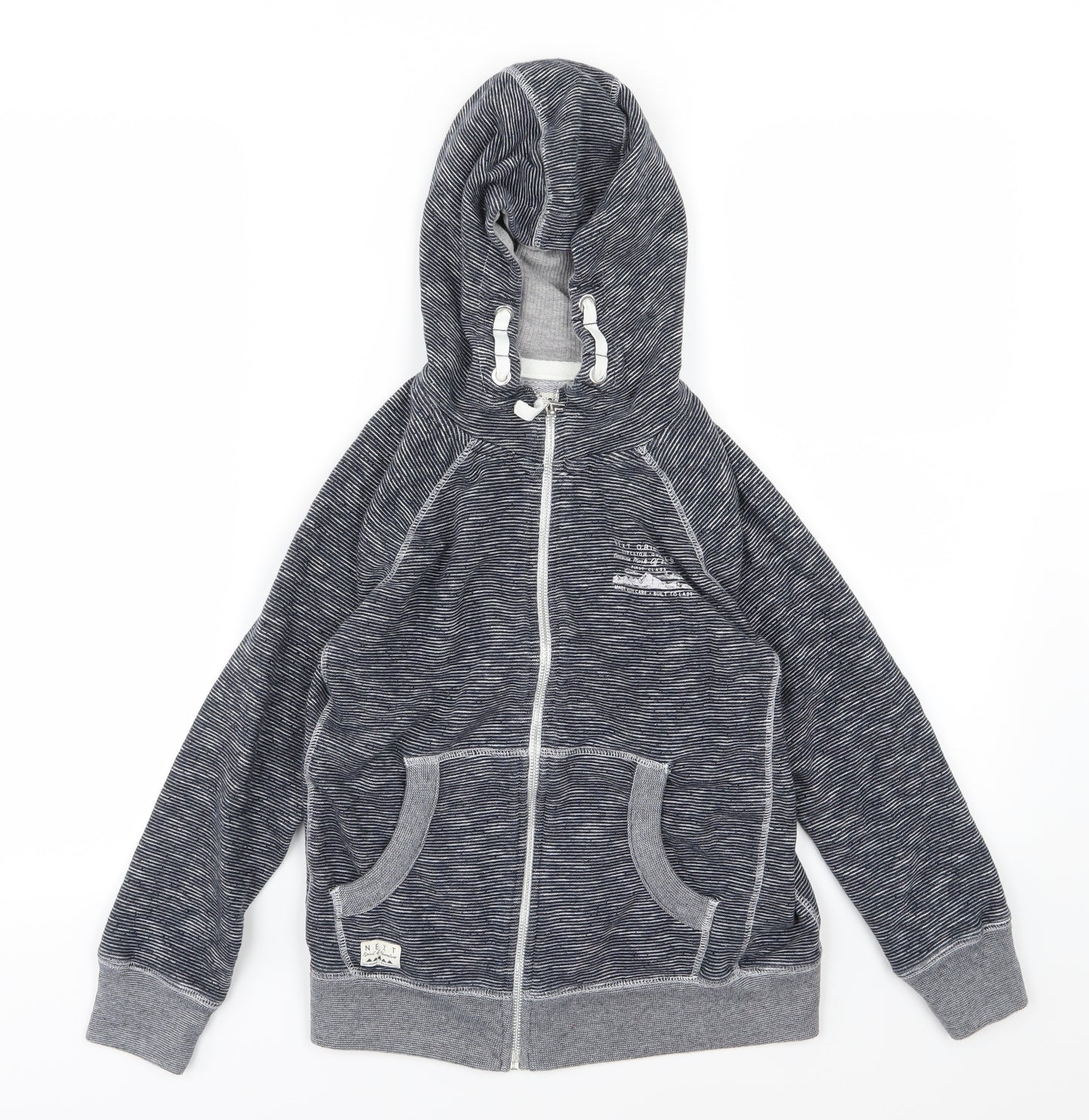 NEXT Boys Blue Striped Jersey Full Zip Hoodie Size 9 Years