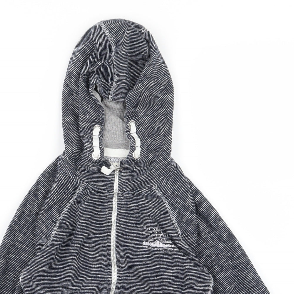 NEXT Boys Blue Striped Jersey Full Zip Hoodie Size 9 Years