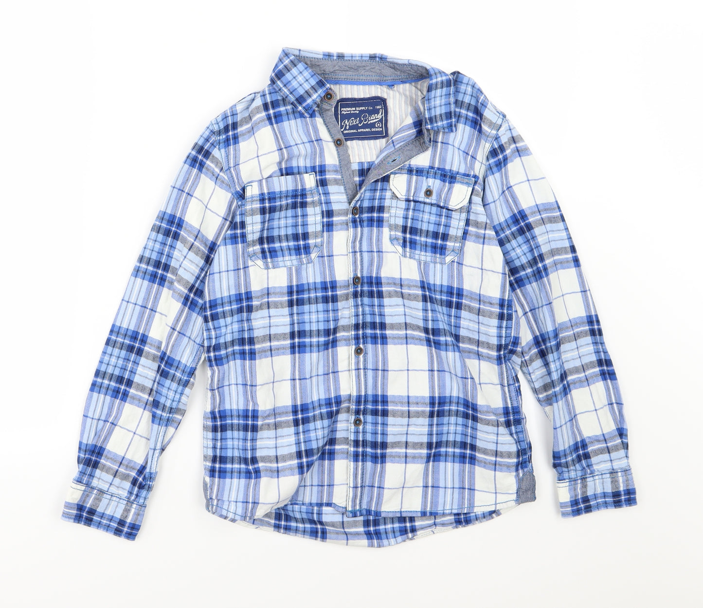 NEXT Boys Blue Striped Woven Basic Button-Up Size 10 Years