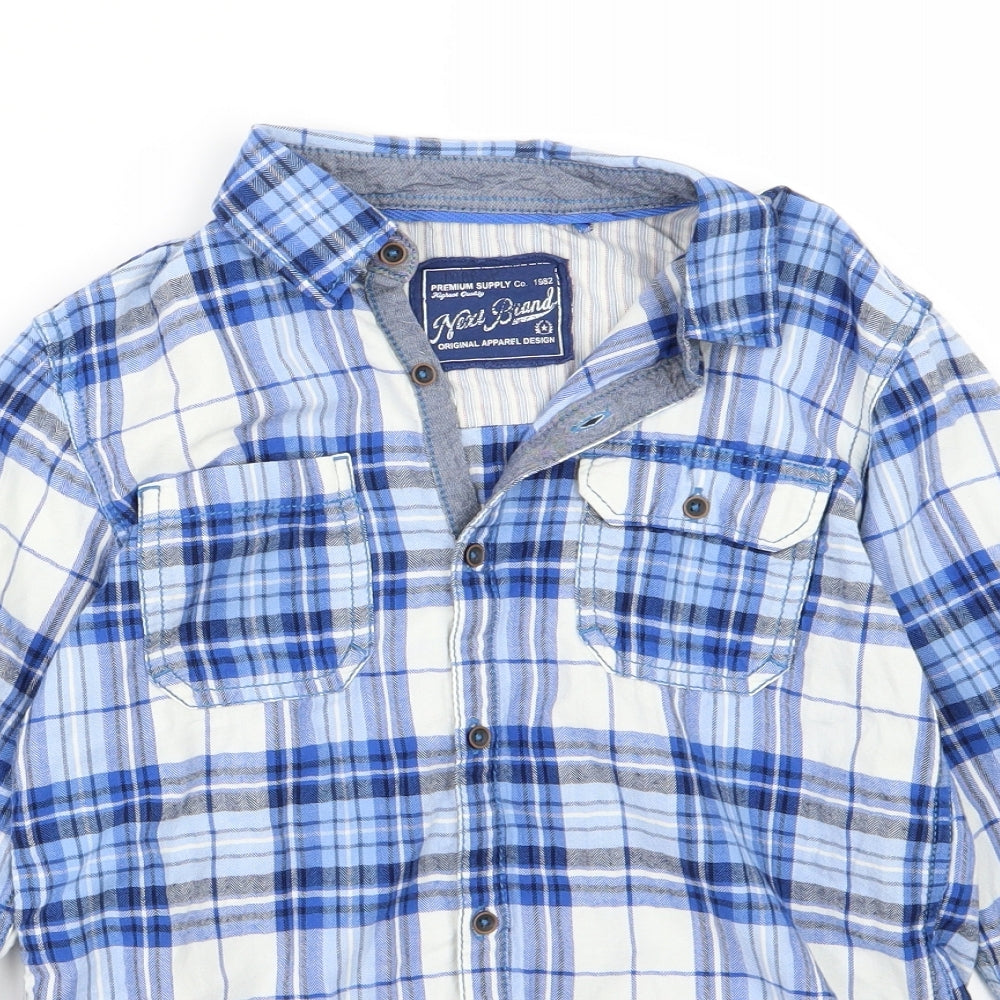NEXT Boys Blue Striped Woven Basic Button-Up Size 10 Years