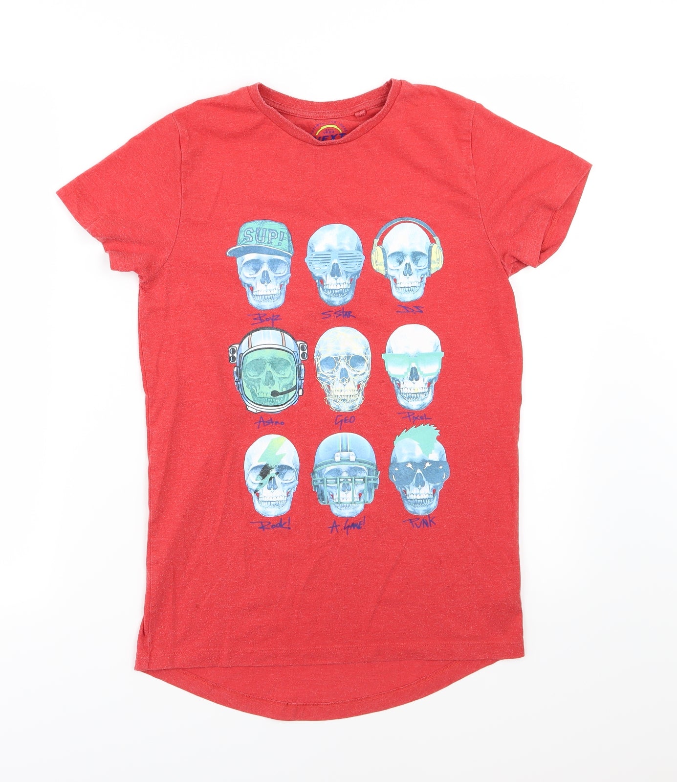 NEXT Boys Red  Jersey Basic T-Shirt Size 12 Years  - Skull