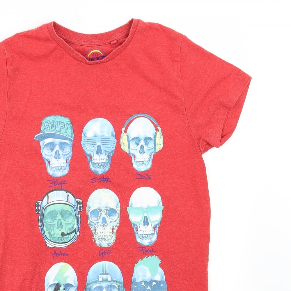 NEXT Boys Red  Jersey Basic T-Shirt Size 12 Years  - Skull