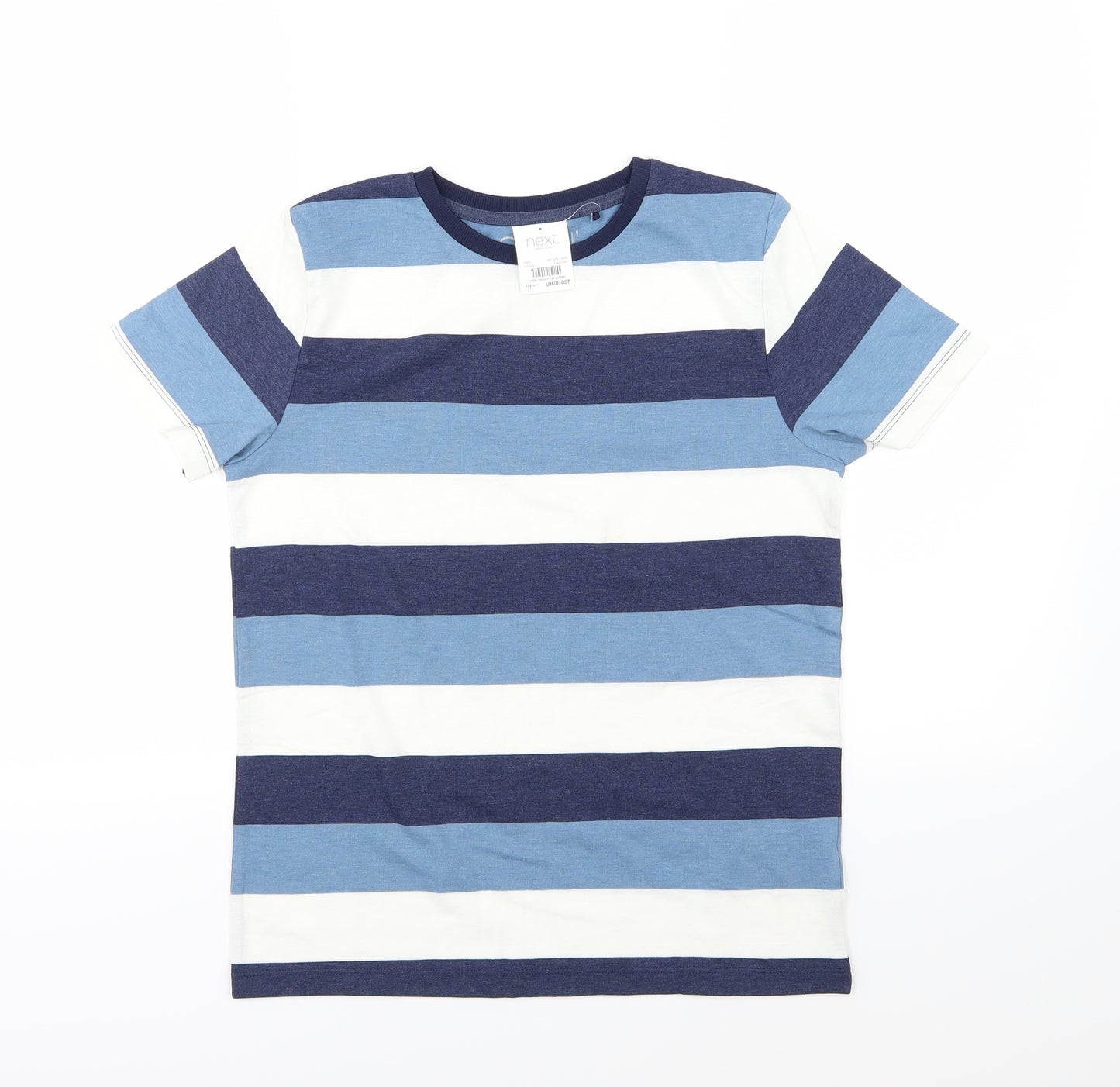 NEXT Boys Blue Striped Jersey Basic T-Shirt Size 13 Years
